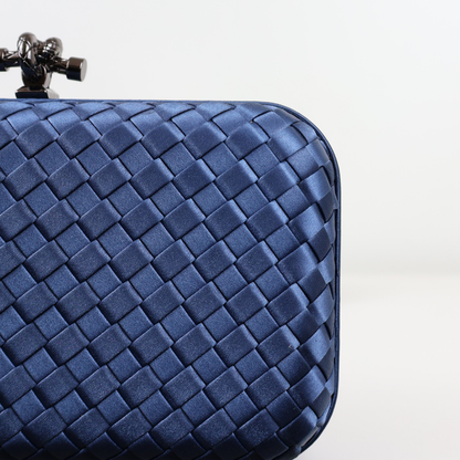 Bolsa Clutch Festa Tressê Cetim Inspired Média Azul Marinho