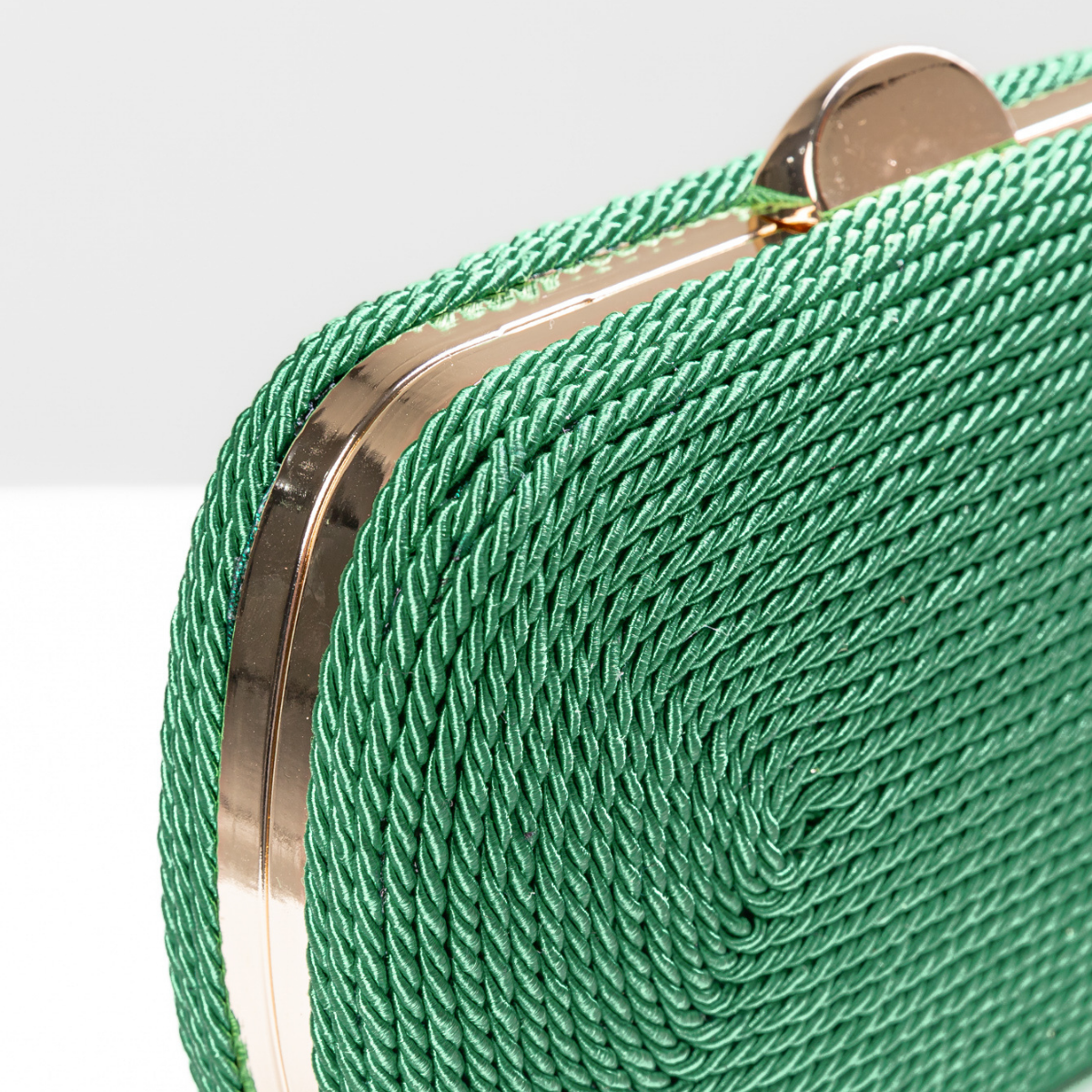 Bolsa de Festa Clutch Corda Trançada Verde