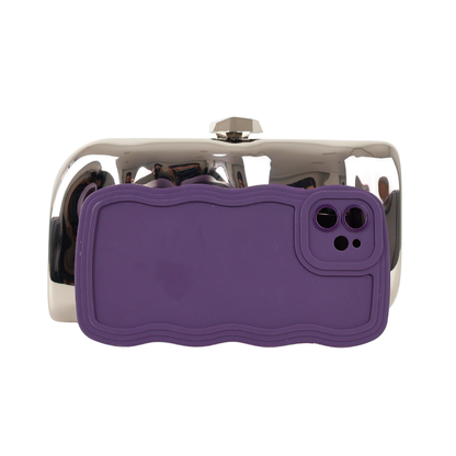 Bolsa de Festa Clutch Metalizada Prateada