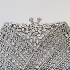 Bolsa Festa Clutch Pedraria Strass Prata