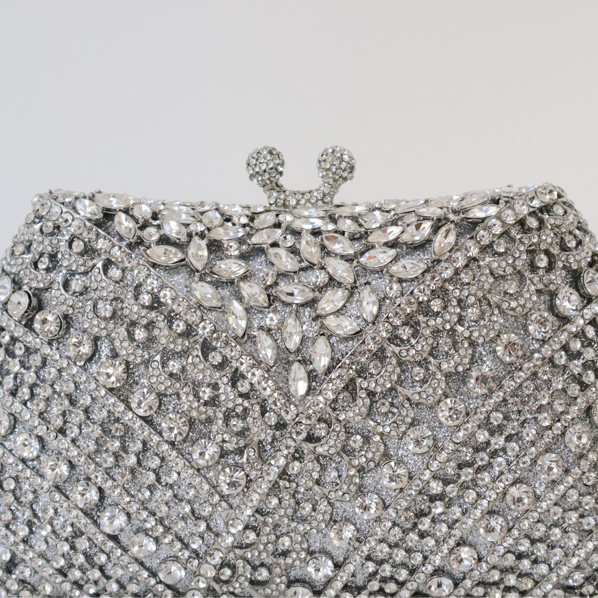 Bolsa Festa Clutch Pedraria Strass Prata