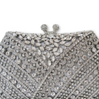 Bolsa Festa Clutch Pedraria Strass Prata