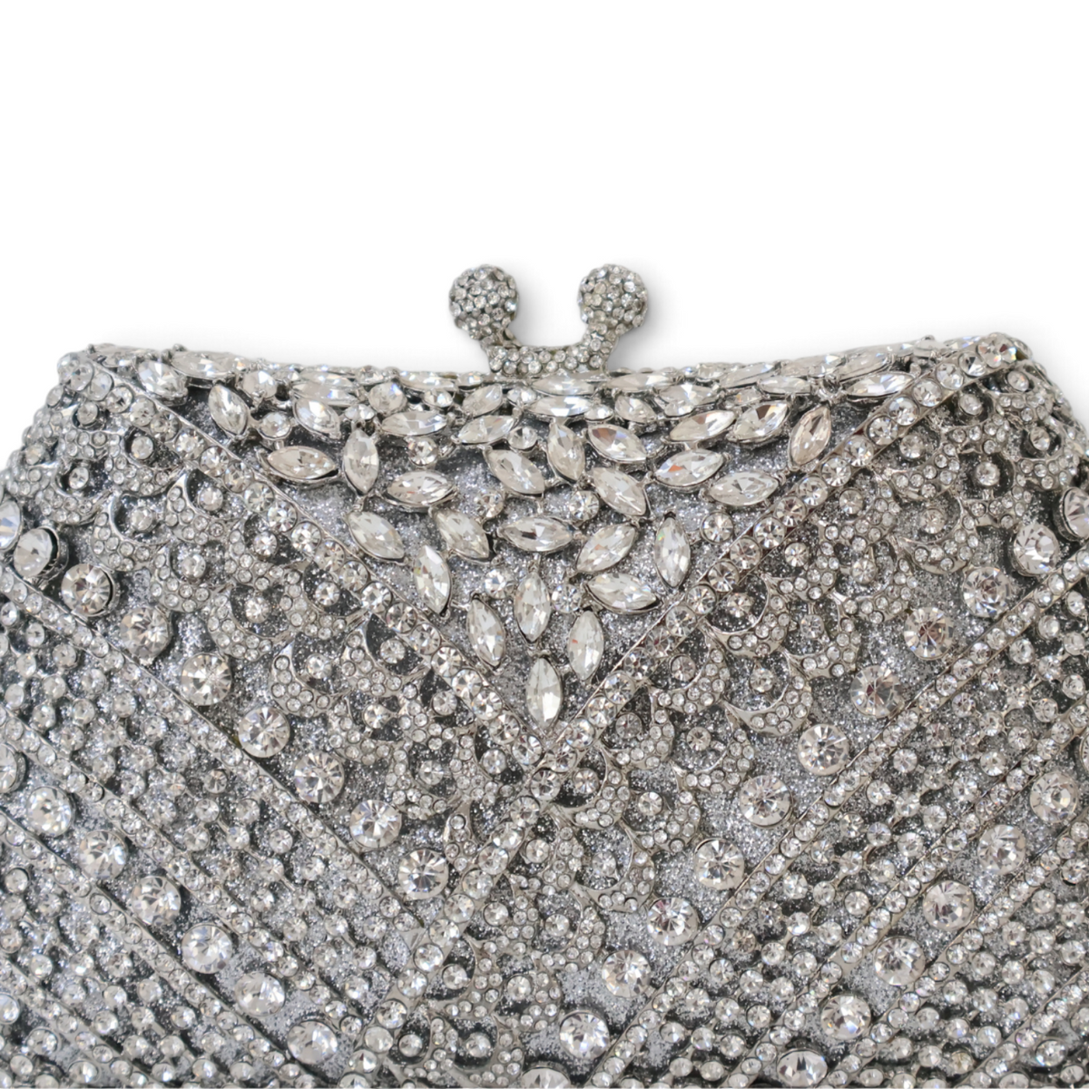 Bolsa Festa Clutch Pedraria Strass Prata