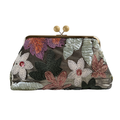 Bolsa Pouch Festa Clutch Flores Bordadas Verde Claro - ReUse