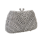 Bolsa Festa Clutch Pedraria Strass Prata