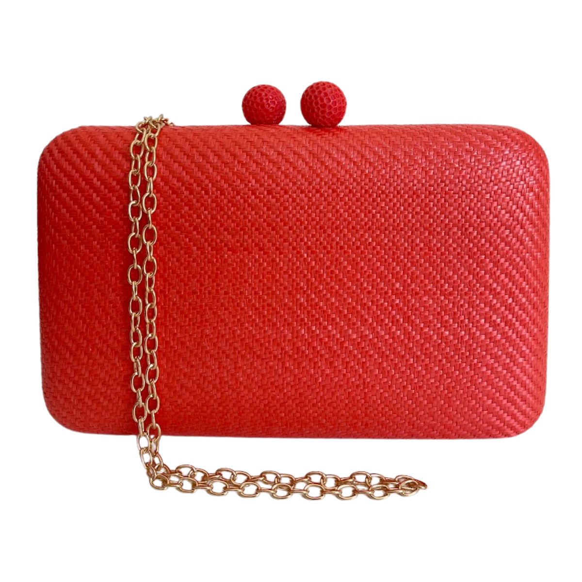 Bolsa de Festa Clutch Palha Laranja Avermelhada