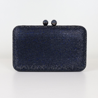 Bolsa Festa Clutch Pedraria Strass Azul Marinho