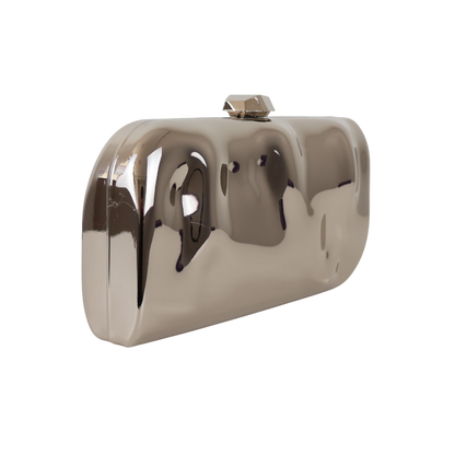 Bolsa de Festa Clutch Metalizada Prateada