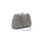 Bolsa Festa Clutch Pedraria Strass Prata