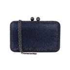Bolsa Festa Clutch Pedraria Strass Azul Marinho