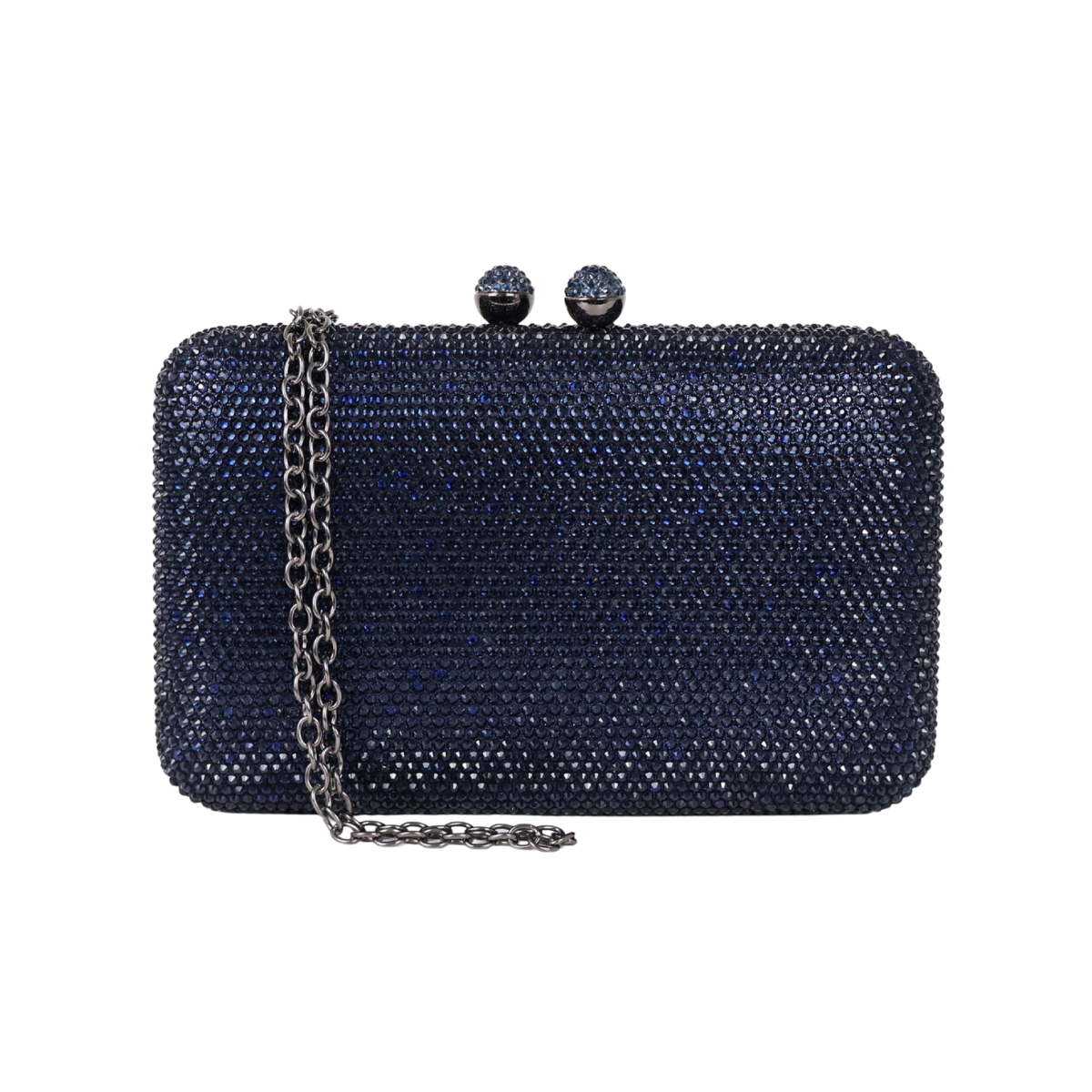 Bolsa Festa Clutch Pedraria Strass Azul Marinho