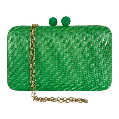 Bolsa de Festa Clutch Palha Verde Grama