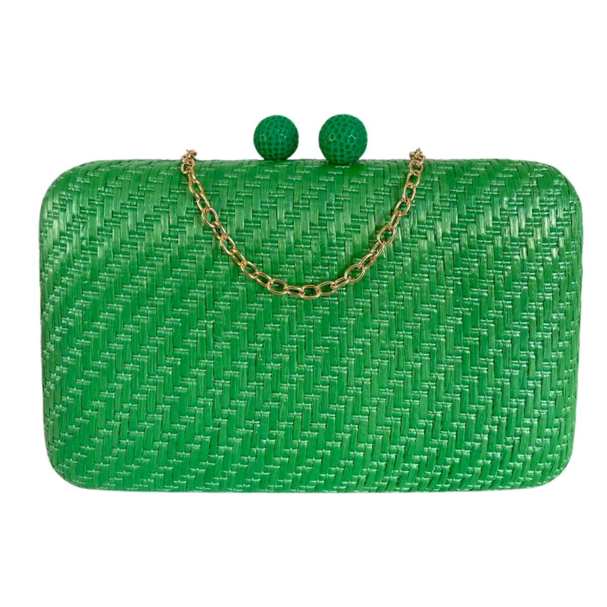 Bolsa de Festa Clutch Palha Verde Grama