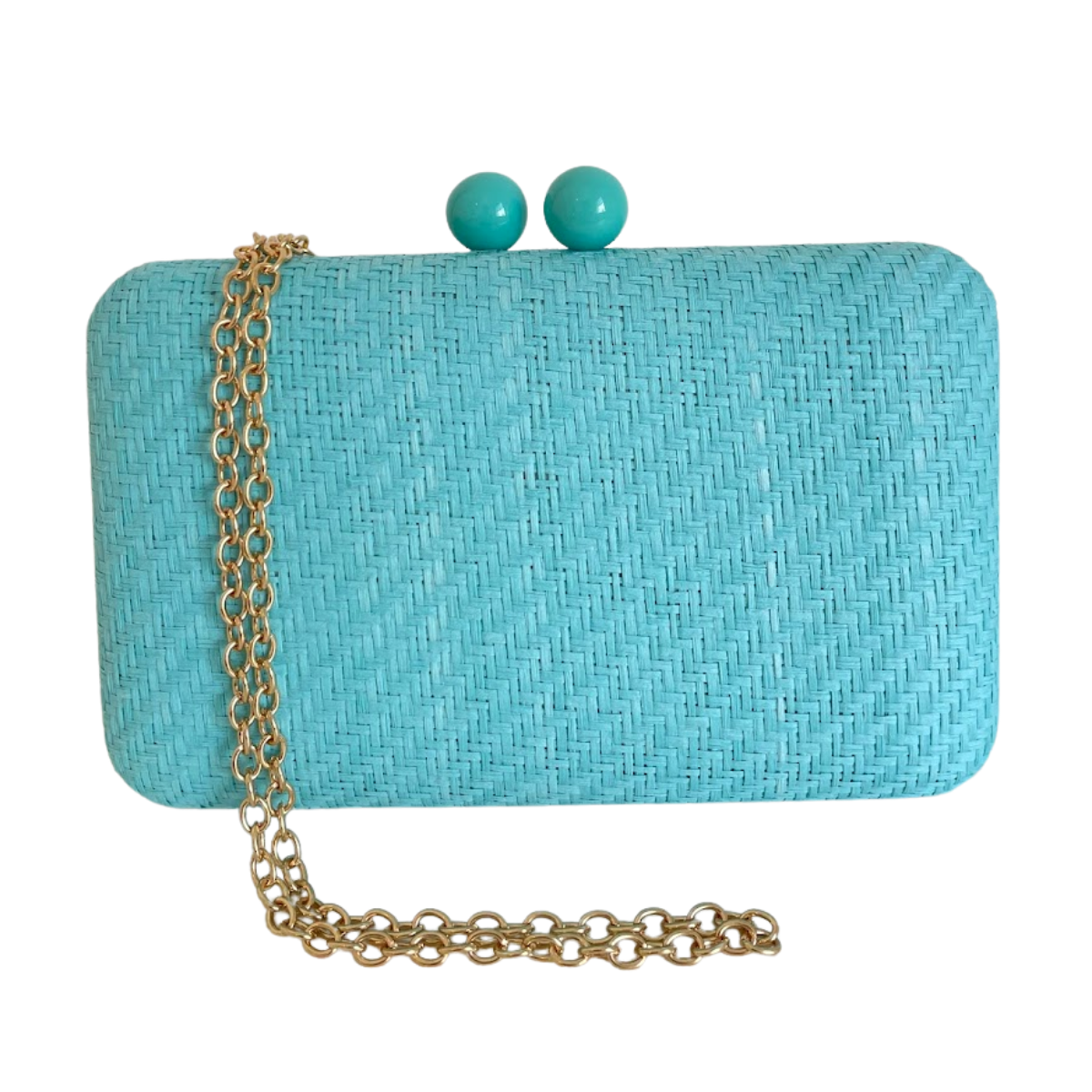 Bolsa de Festa Clutch Palha Azul Turquesa - ReUse