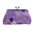 Bolsa Pouch Festa Clutch Flores Bordadas Roxa - ReUse