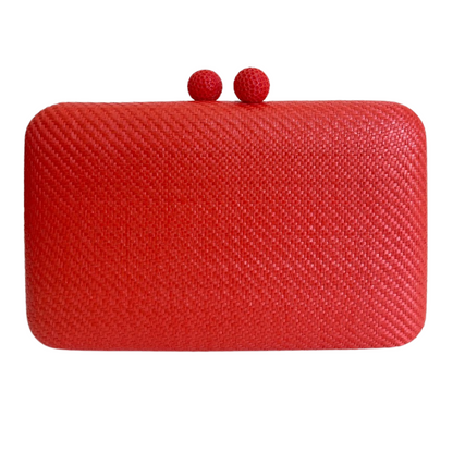 Bolsa de Festa Clutch Palha Laranja Avermelhada