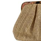 Bolsa Pouch Festa Clutch Palha Bege