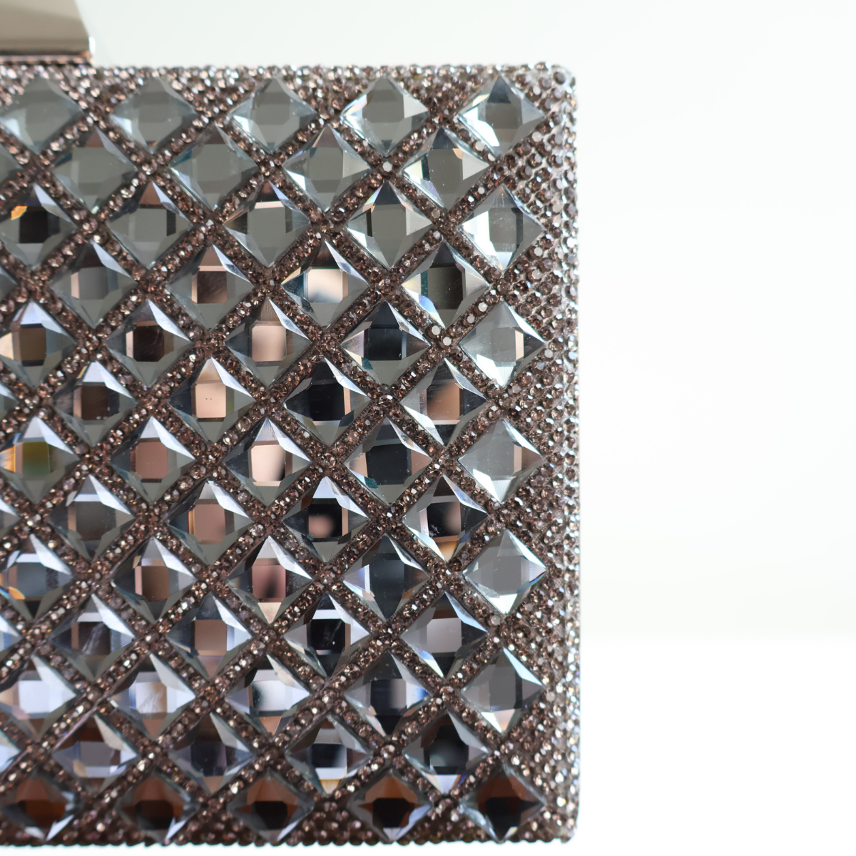Bolsa Festa Clutch Pedraria Strass Prateada