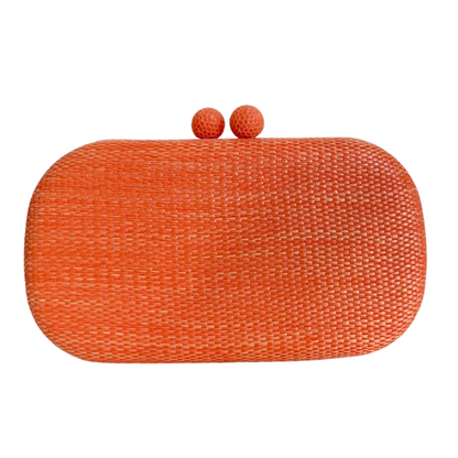 Bolsa de Festa Clutch Oval Palha Laranja