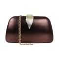 Bolsa Clutch Festa Fecho de Folha Marrom Bronze - ReUse