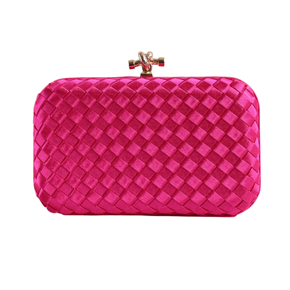 Bolsa Clutch Festa Tressê Cetim Inspired Média Rosa Pink