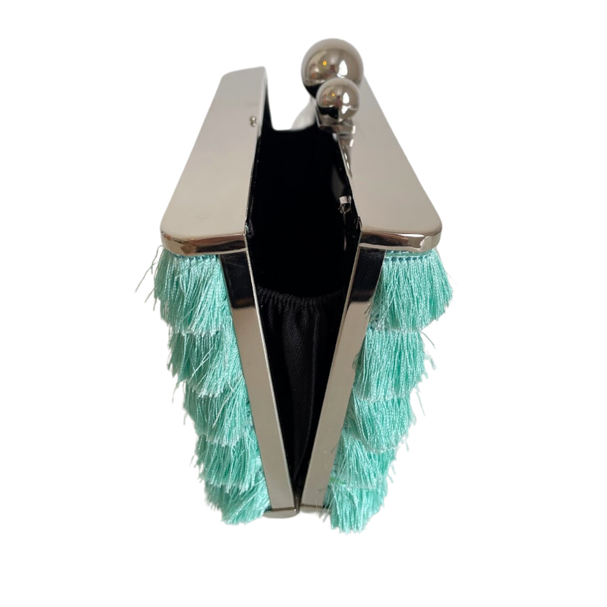 Bolsa Clutch Festa Tassel Franja Verde Tiffany