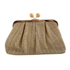 Bolsa Pouch Festa Clutch Palha Bege