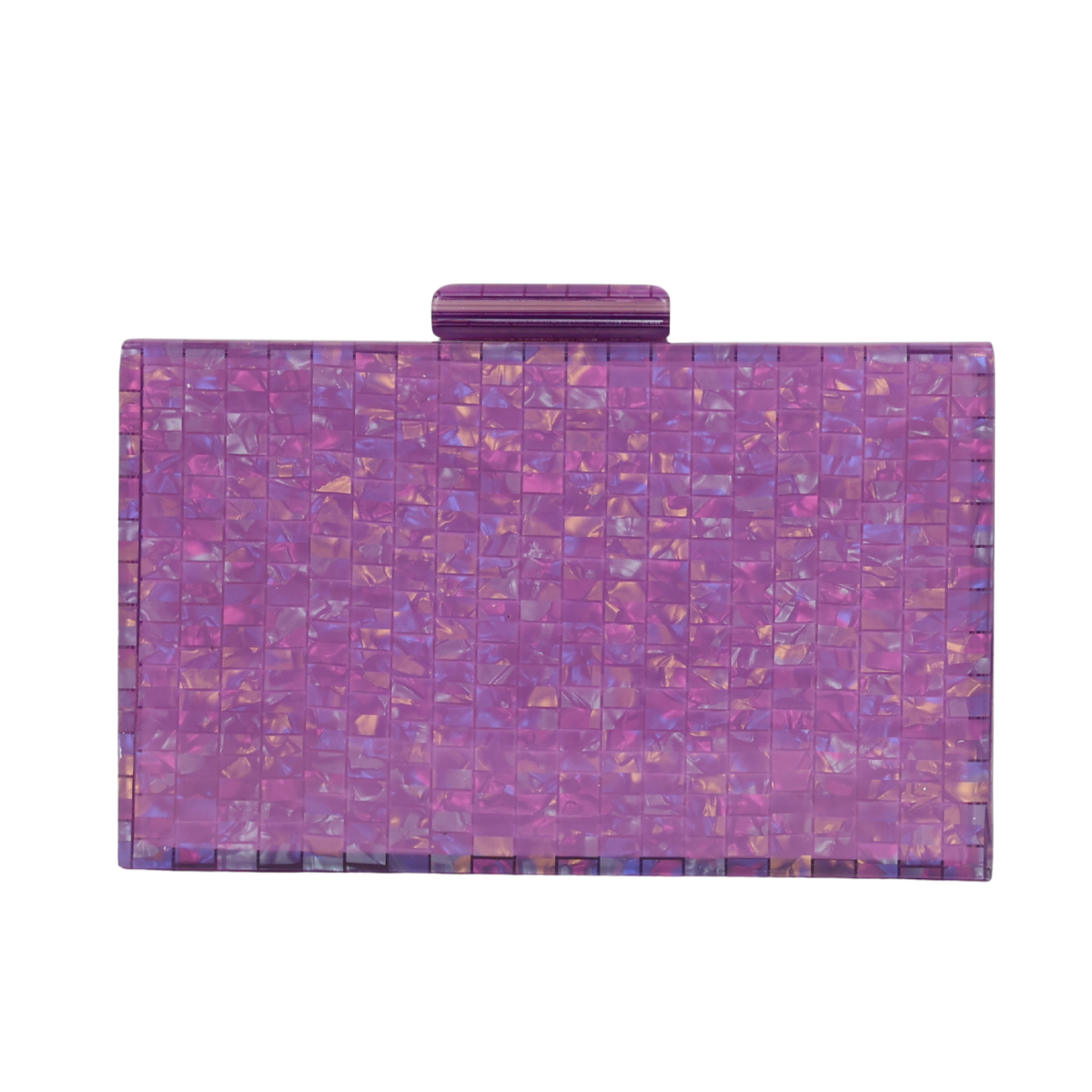 Bolsa de Festa Clutch Acrílico Perolada Roxa