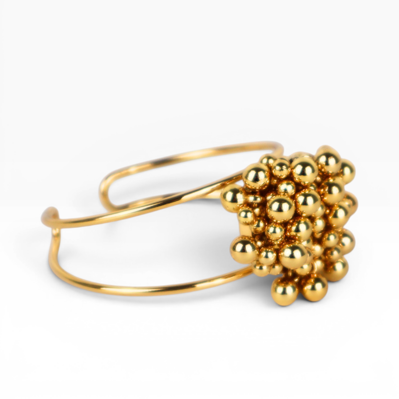 Kit Anel Regulável, Brinco e Bracelete - Dourado - Semijoia