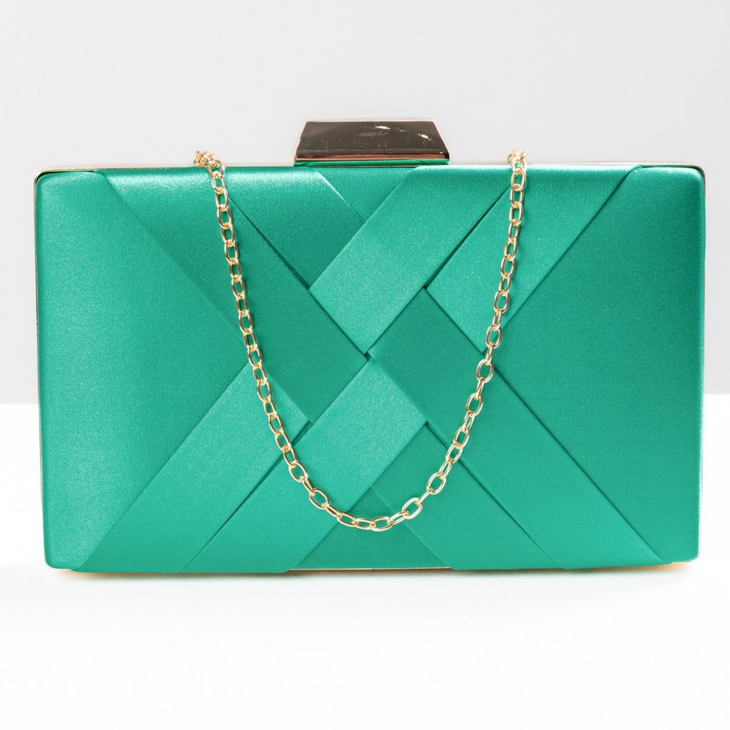 Bolsa de Festa Clutch Cetim Verde - ReUse
