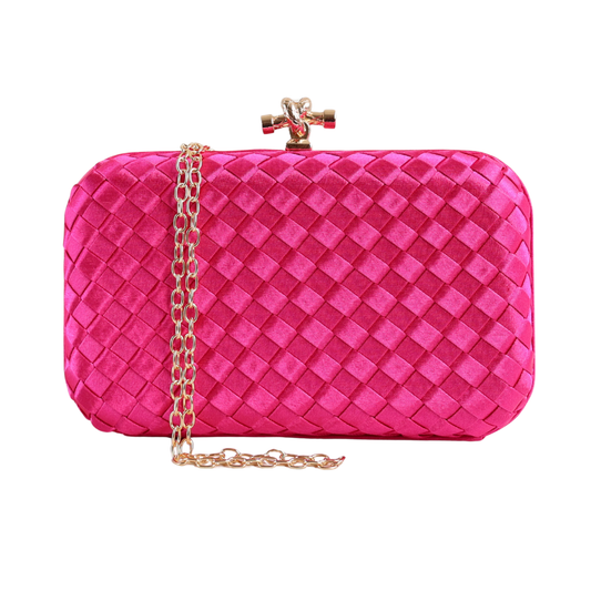 Bolsa Clutch Festa Tressê Cetim Inspired Média Rosa Pink
