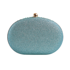 Bolsa Festa Clutch Pedraria Oval Azul Turquesa