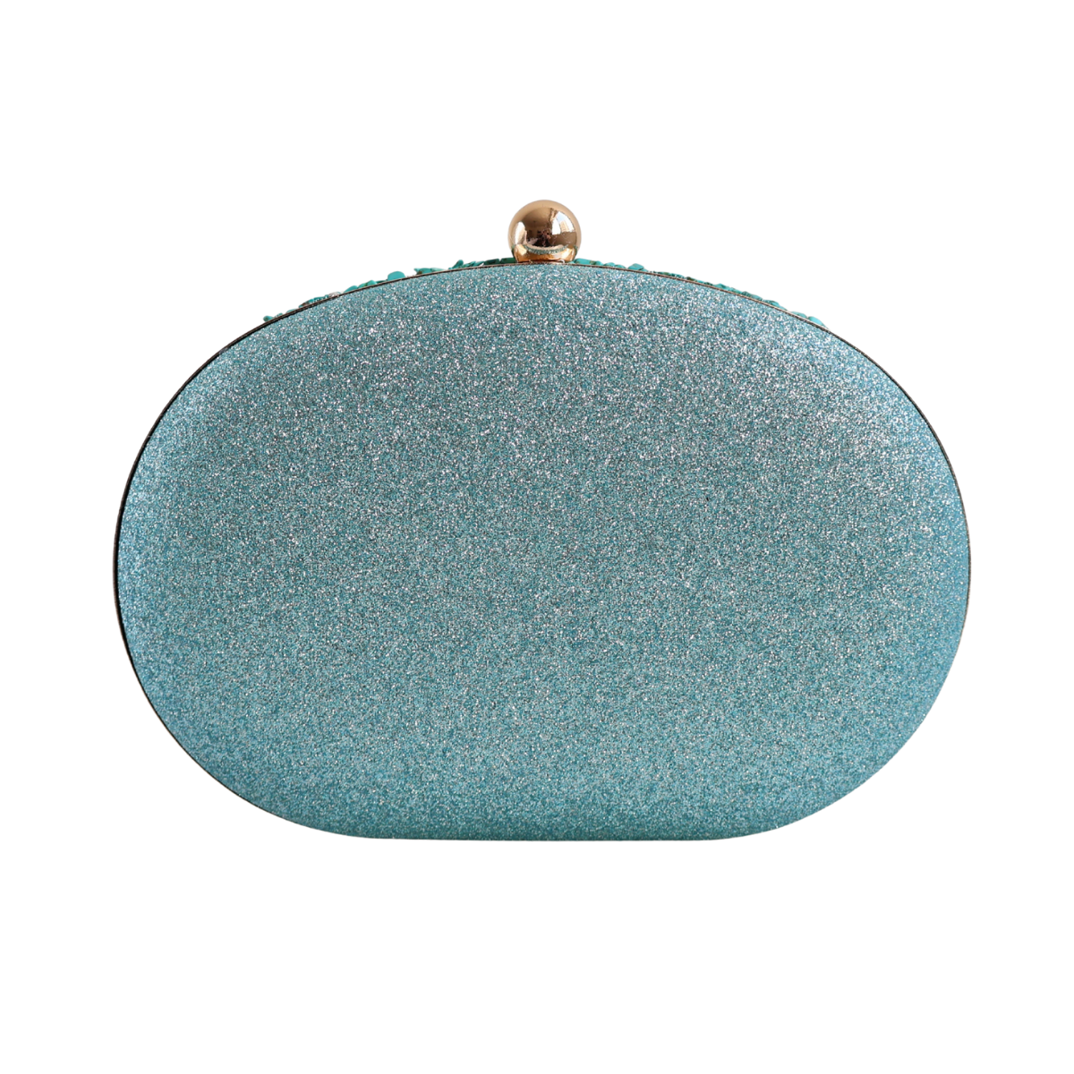 Bolsa Festa Clutch Pedraria Oval Azul Turquesa
