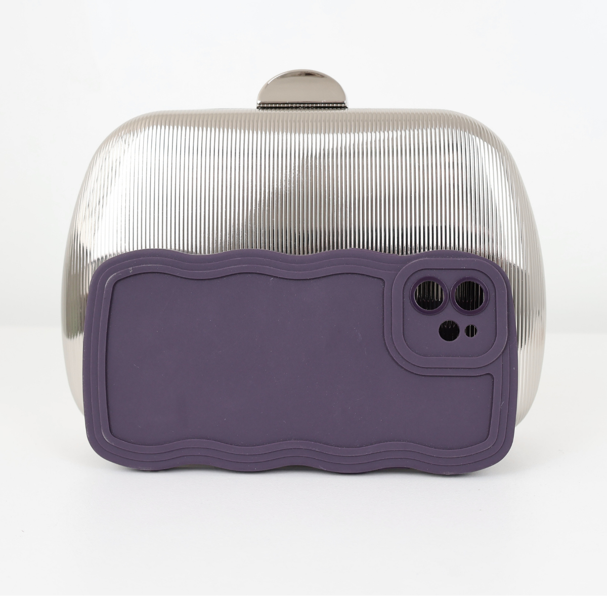 Bolsa de Festa Clutch Metalizada Prata