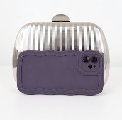 Bolsa de Festa Clutch Metalizada Prata
