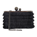 Bolsa Clutch Festa Tassel Franja Preta - ReUse