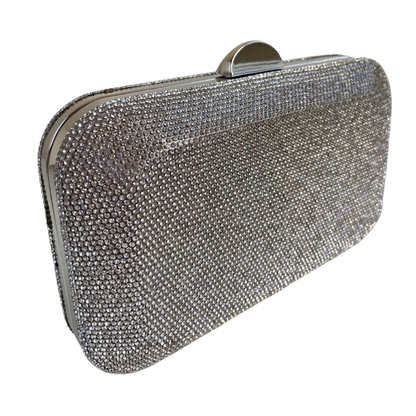 Bolsa Festa Clutch Pedraria Strass Prata