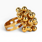 Kit Anel Regulável, Brinco e Bracelete - Dourado - Semijoia