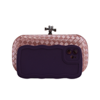 Clutch Tressê Cetim Inspired Pequena Bege Bronze