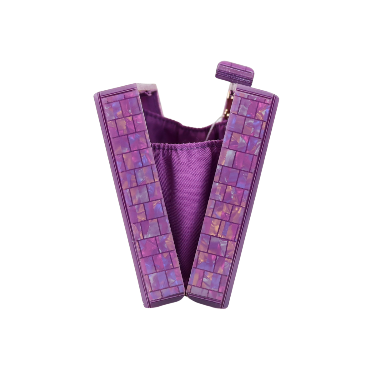 Bolsa de Festa Clutch Acrílico Perolada Roxa