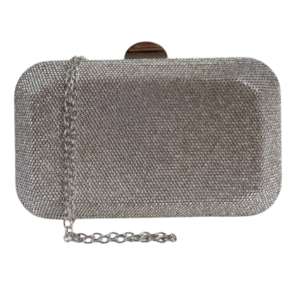 Bolsa Festa Clutch Pedraria Strass Prata