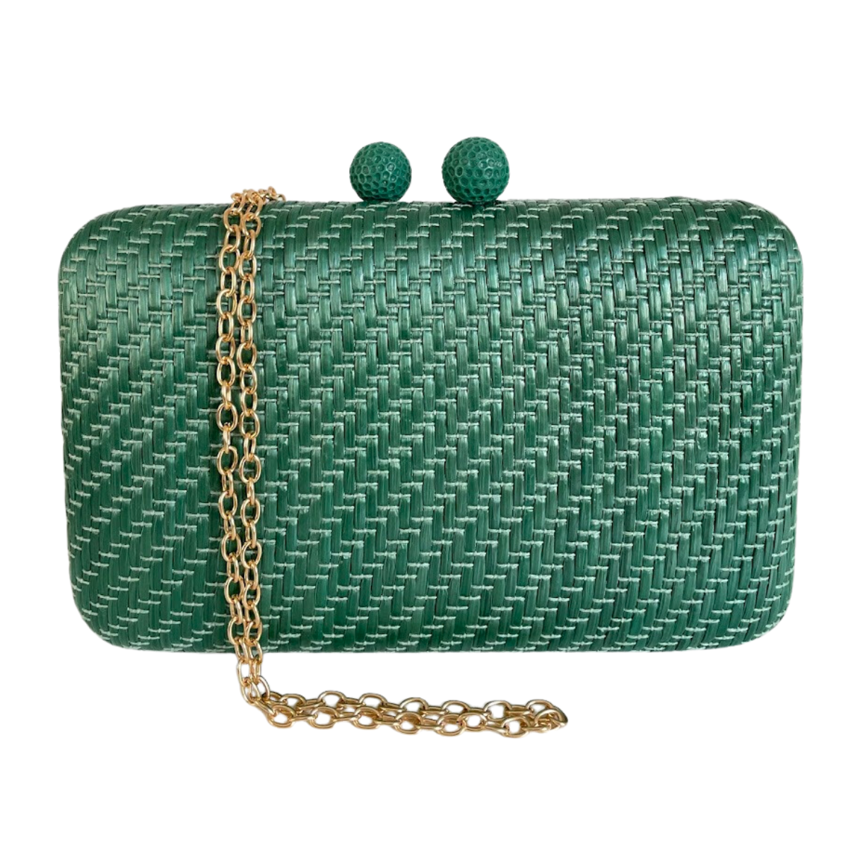 Bolsa de Festa Clutch Palha Verde Petróleo