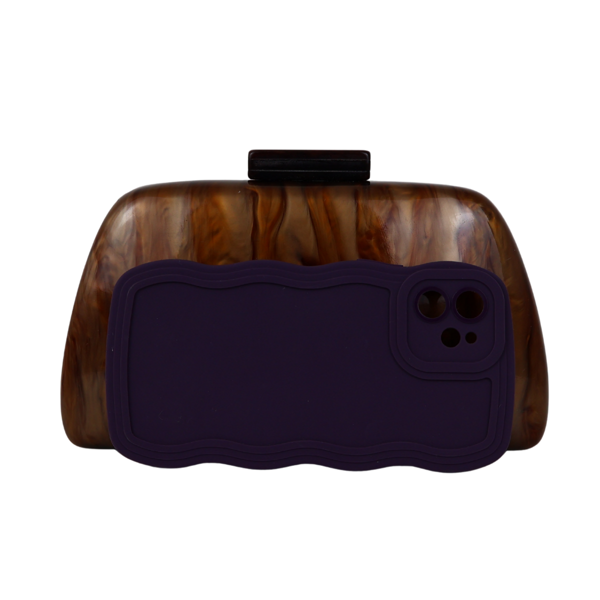 Bolsa Clutch Festa Acrílico Marrom