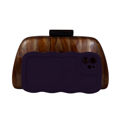 Bolsa Clutch Festa Acrílico Marrom