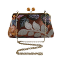 Bolsa Pouch Festa Clutch Flores Bordadas Laranja