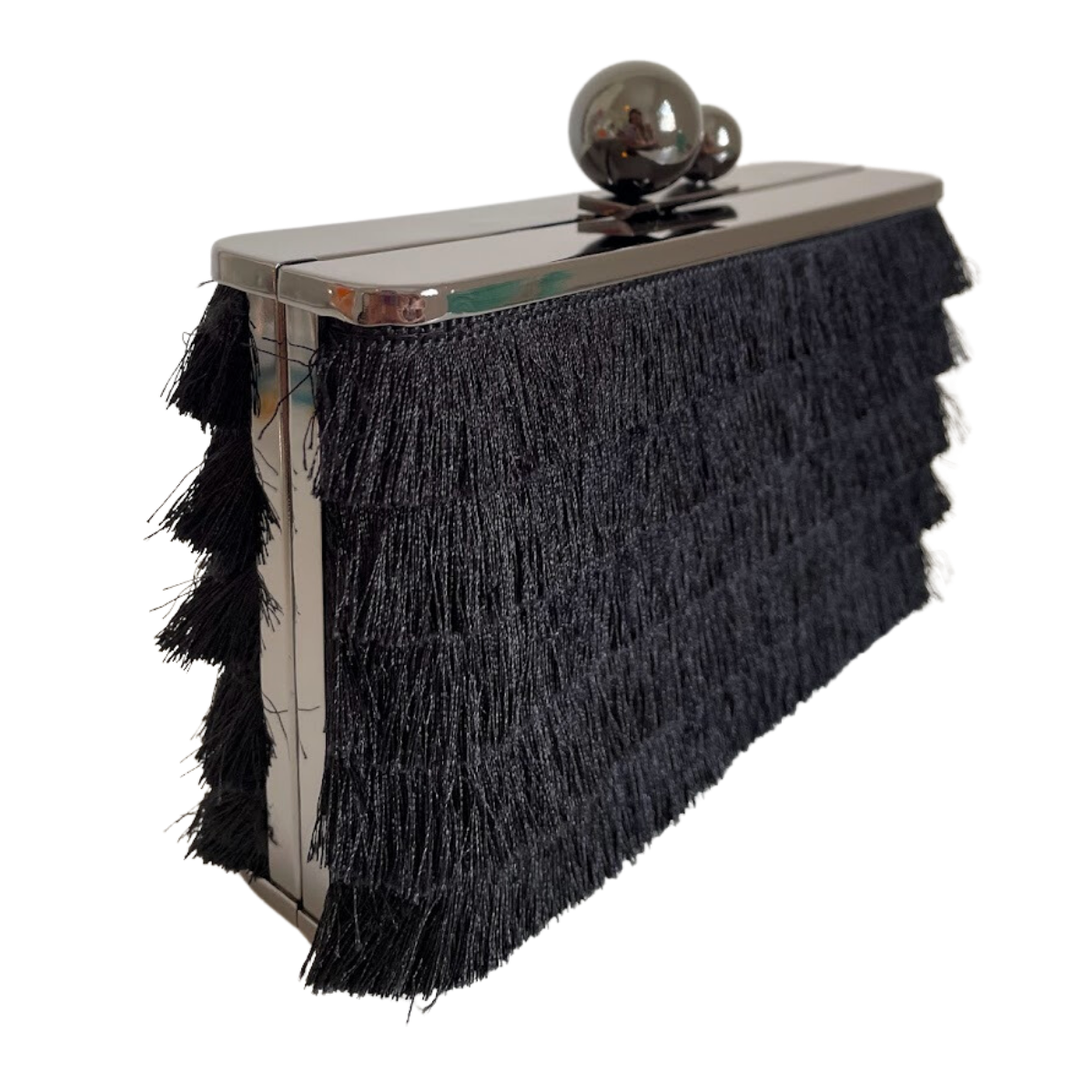 Bolsa Clutch Festa Tassel Franja Preta - ReUse