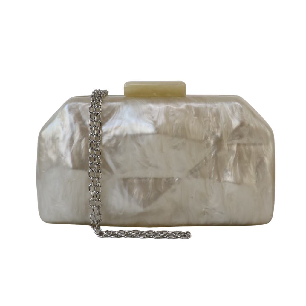 Bolsa Clutch Festa Acrílico Bege Claro