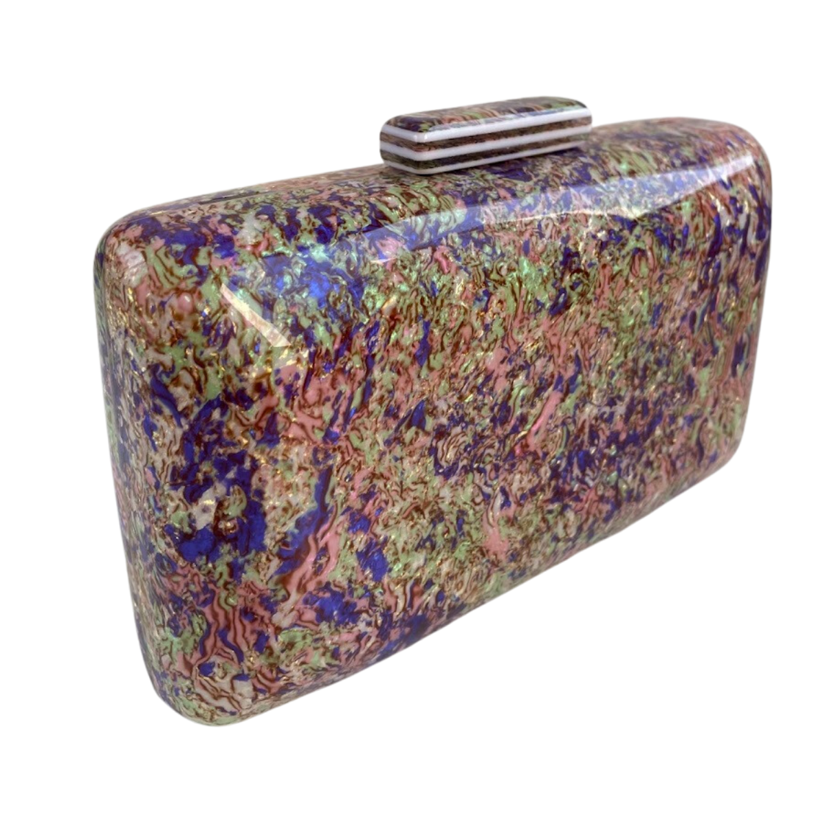Bolsa Clutch Festa Acrílico Roxo e Rosa - ReUse
