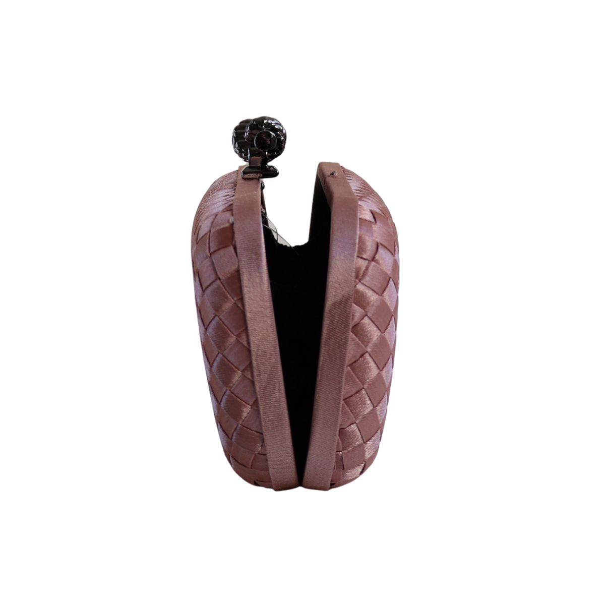 Clutch Tressê Cetim Inspired Pequena Bege Bronze