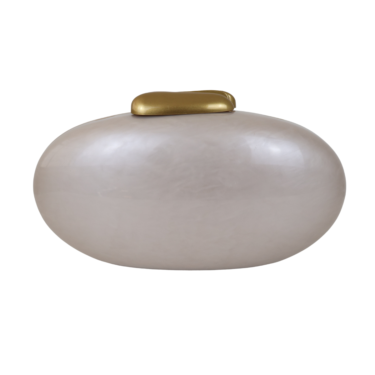 Bolsa Clutch Festa Acrílico Oval Bege Nude